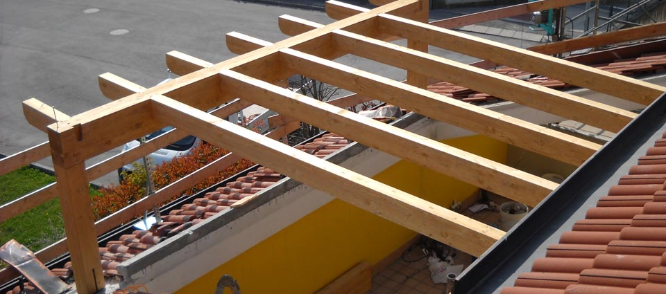 Struttura lamellare per coperture di terrazzi